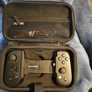 Backbone One Black Gaming Controller with Case.